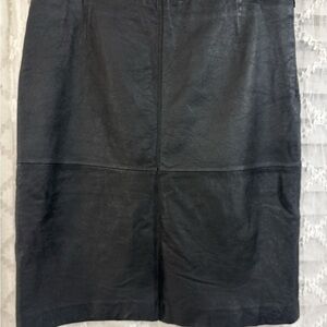 Massini‎ Black Leather Pencil Skirt